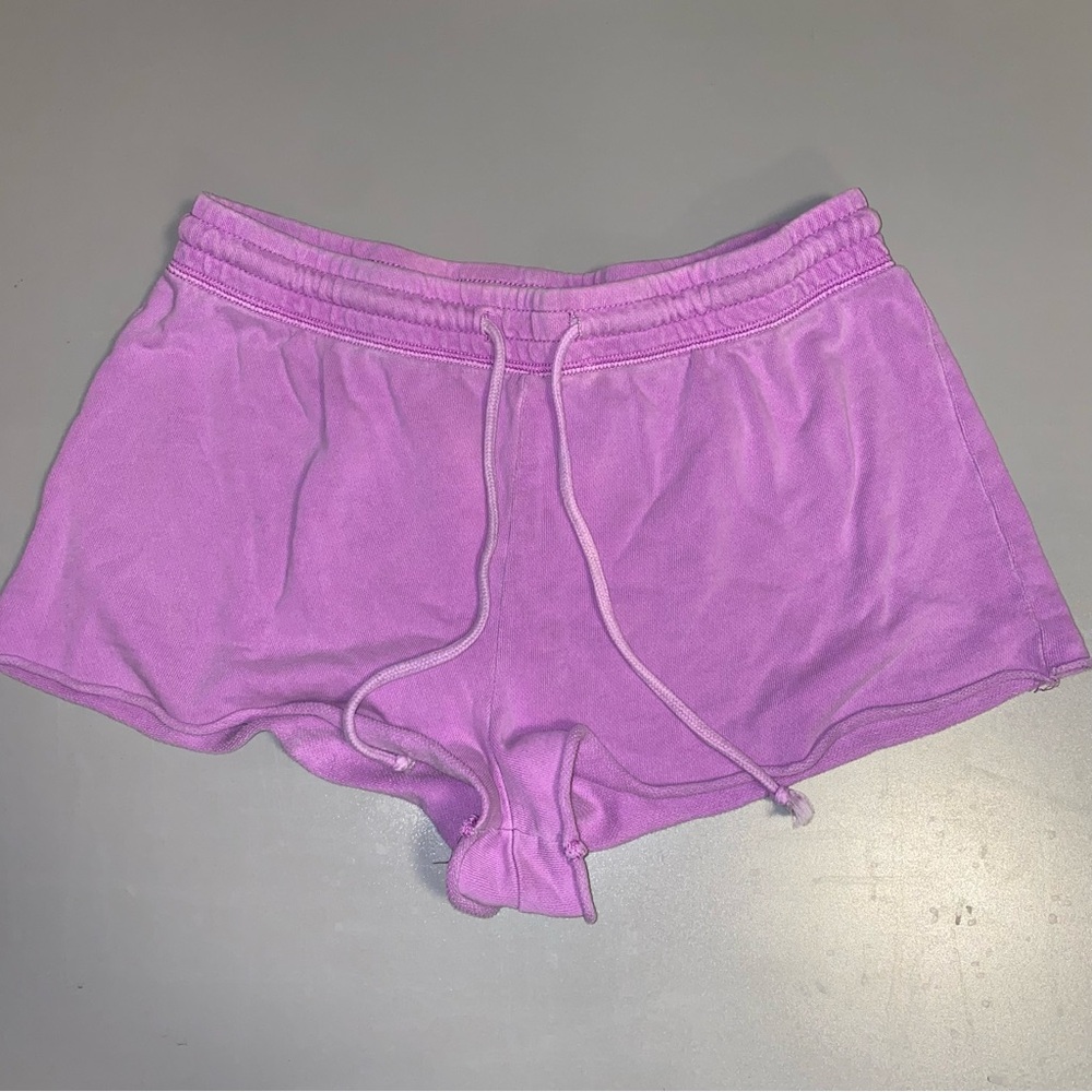 Forever 21 Medium Purple Cotton Athletic Shorts with Elastic Waistband
